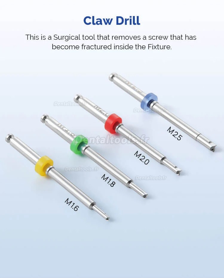 Kit universel d'extraction de vis d'implant cass&eacute;e dentaire